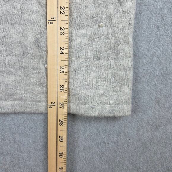Chico's 2 US L/12 Gray Lightweight Crewneck Sweater with Pearl Embellishments - Picture 9 of 11